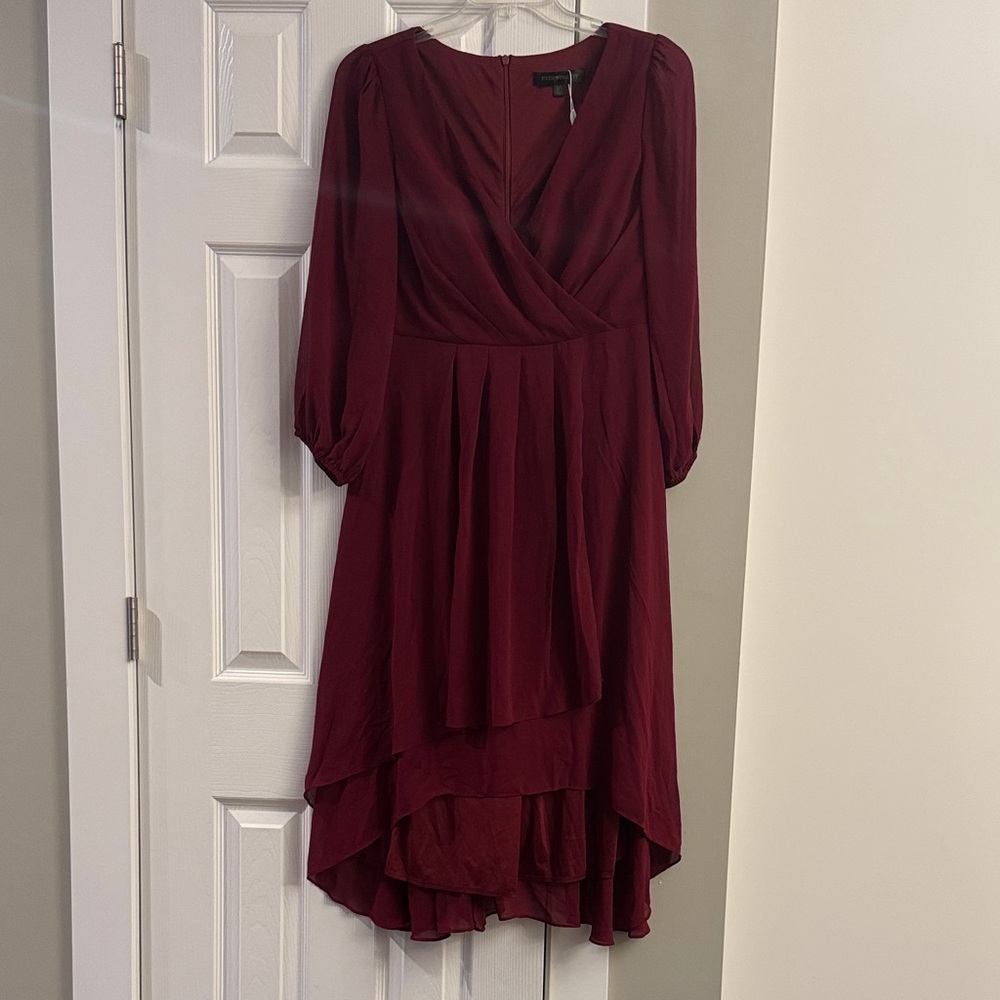 Ever Pretty Wine Red High Low Dress
